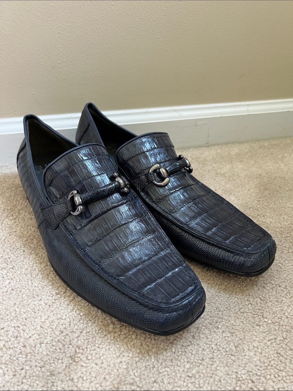 Los Altos Slip-On Genuine Caiman Crocodile Loafers